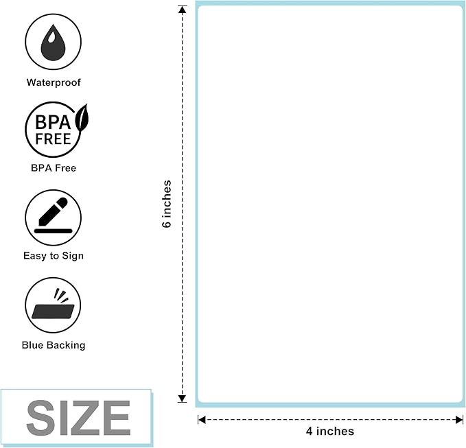 L LIKED 4000 Fanfold 4 x 6 Thermal Labels, with Perforated Line Shipping Labels, Compatible with Zebra & Rollo Printer, Commercial Grade