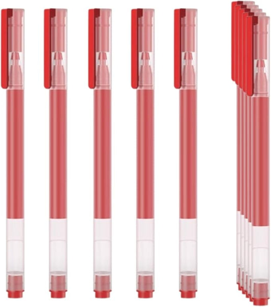 Gel Ink Pens, 0.5mm Fine Point Quick Dry Smooth Writing Pens High-End Series for Office School Supplies,Pack of 10,Red
