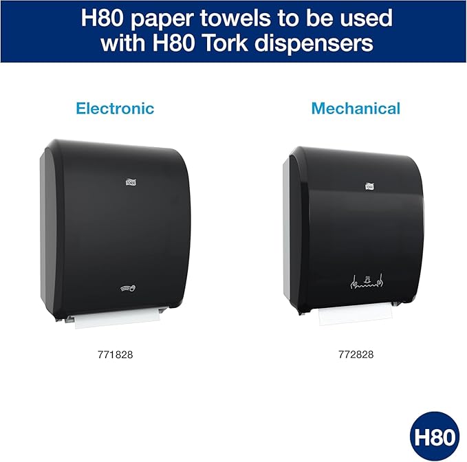 Tork Hand Towel Roll Natural White H80, Universal, 100% Recycled Fiber, 6 Rolls x 800 ft, 8031400, 6 Count (Pack of 1)