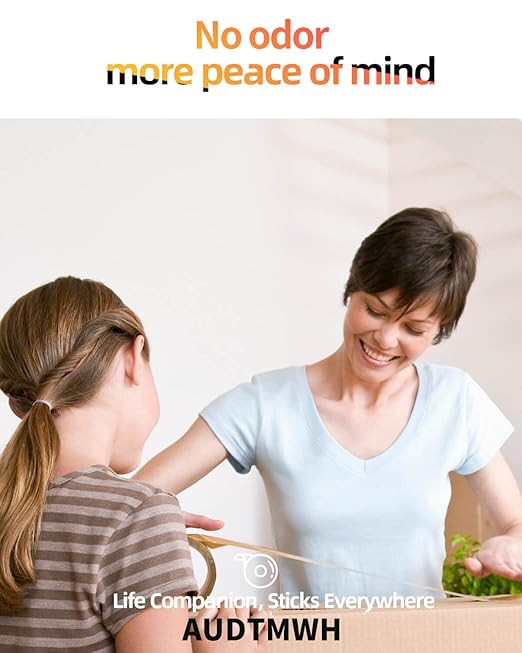 Packing Tape with Dispenser, Clear, Heavy Duty Packaging Tape Designed for Moving, Packing, Shipping and Mailing, 1.88" x 48 Yds, 2 Rolls w/1 Dispenser