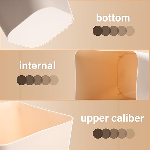 Hoolerry 9 Pieces Garbage Can 2 Gallon Small Trash Cans Bulk Bathroom Trash Bin Plastic Wastebasket Square for Bedroom Slim Bathroom Trashcan Small Container for Kitchen Office Home (Khaki)