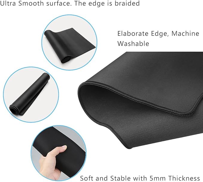 Large Mouse Pad Gaming & Professional Computer Extra Large Mouse Pad/Mat 27.5IN (70 * 30 chunse Black)