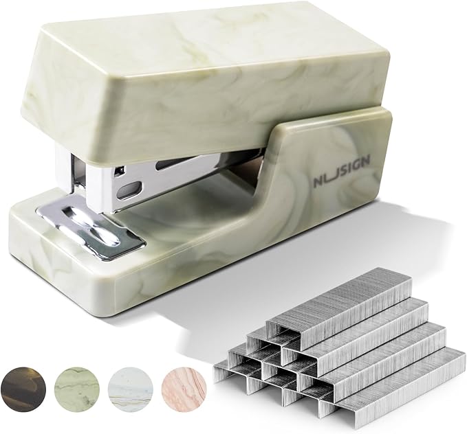 Mini Stapler with 830 Staples, Small Cute Desk Staplers, 25 Sheet Capacity, Fluid Green