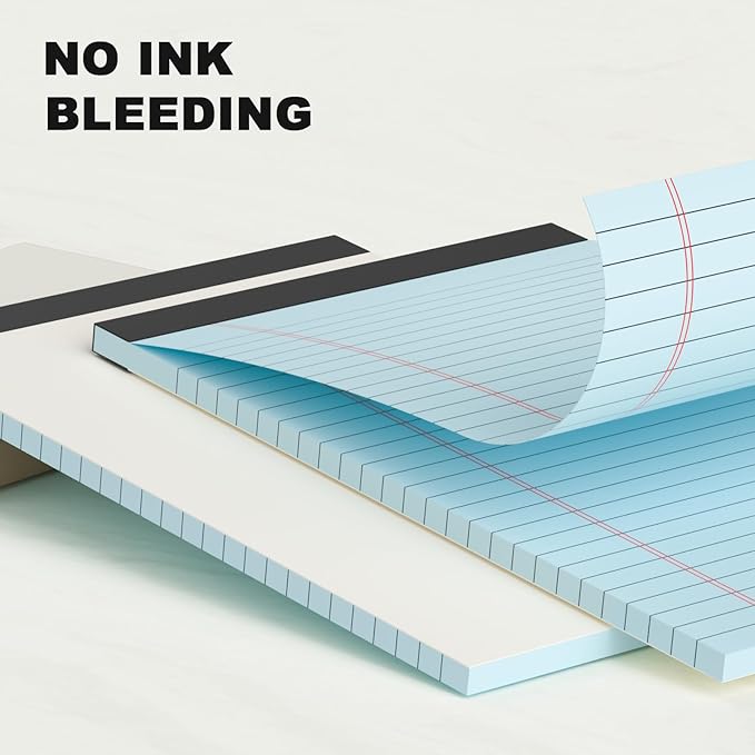 5pcs Small Note Pads 5x8 Notebook College Ruled Legal Pads Color Notepads 5 Pack Study Back Writing Pads 5 x 8 Perforated Narrow Ruled Pads of Paper for School & Office Supplies 30 Sheets/Pack