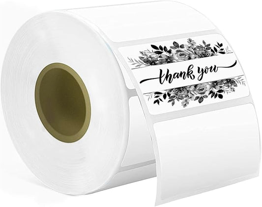 Phomemo 1.25x2.25” White Direct Thermal Label for Address, Self-Adhesive Thermal Stickers Labels, Printer Label for Address, Logo, Shipping, Barcodes, QR Code (1000 Labels/Roll,1 Roll