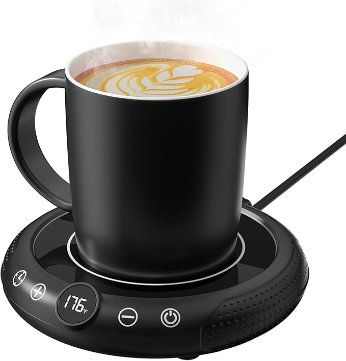 Coffee Mug Warmer with Mug Set - Cup Warmer for Desk Auto Shut Off, Smart Electric Beverage Heater for Coffee, Tea, Water, Milk and Coco, 8 Temperature Settings & 1-12H Timer, Gifts for Coffee Lovers