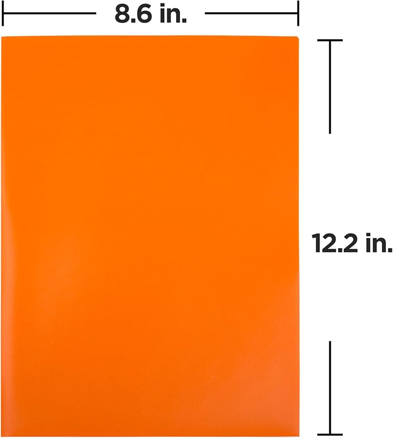 JAM PAPER A4 Heavy Duty Plastic 2 Pocket Presentation Folders - Assorted Fashion Colors - 6/Pack