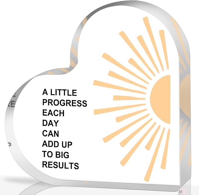 Mental Health Awareness Decor, Psychotherapy Affirmations Heart Acrylic Sign, School Counselor Sign, Inspirational Positive Sayings Gifts for School Home Therapy Office Living Room Bedroom