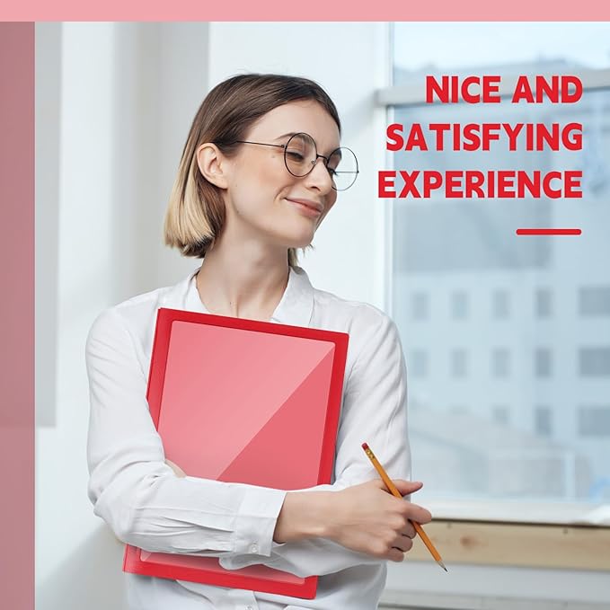 Teling 24 Pcs Plastic Folders with Front Clear Pocket and Business Card Holder 2 Pocket Heavy Duty Folders Plastic Letter Size Paper for Business School Office Supplies (Red)