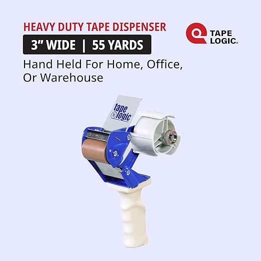 Tape Logic 3" Work Horse Packing Tape Dispenser Gun - Heavy Duty Carton Sealing Tape Dispenser, Industrial & Hand-Held for Home, Office or Warehouse, Supplies for Packing, Shipping, Moving, & Mailing