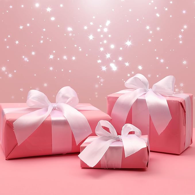 Vanhench Pink Wrapping Paper Roll 36" x 2400" (200'), Graduation Wrapping Paper, Pink Art Kraft Paper for Birthday, Wedding, Baby Shower, Bouquet Flower, Mothers Day Gifts, Crafts Wrapping