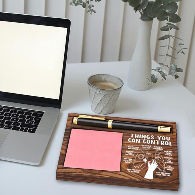 Inspirational Quotes Office Sticky Note Holder, Cute Sticky Note Holder, Thank You Appreciation Gifts for Friends Women Men Coworkers, Office Desk Self-Stick Note Pad Holders YB364