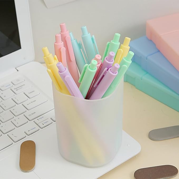 5pcs Gel Pens, Retractable Quick Dry Black Ink Pens Fine Point 0.5mm Premium Smooth Writing Pens for School Office Supplies (Macaron Color)