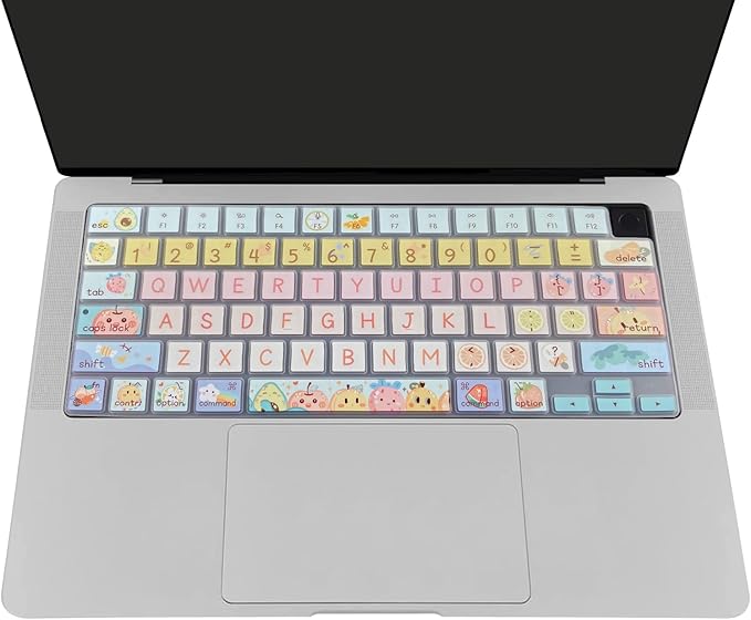 Keyboard Cover Skin for 2021-2024 MacBook Pro 14/16 (A2442 A2485 A3112 A3401 A3403 A2992 A2779 A2780 A2991 A2918 M1/M2/M3 M4) &MacBook Air 13.6''/15'' (A2681 A3113 A2941 A3114),Cute Fruits