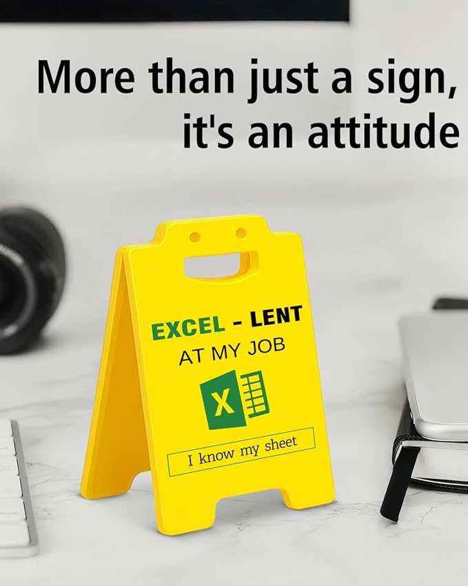 Funny Excel Desk Little Signs - Accountant Gifts for Coworkers CPA, Fun Office Gifts for Accounting, Colleague, Boss, I Know My Sheet Office Desk Decor