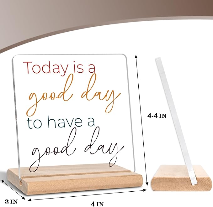 Inspirational Office Gifts for Women Men, Today is a Good Day to Have a Good Day Acrylic Decorative Sign for Office, Motivational Home Gifts for Home Decor
