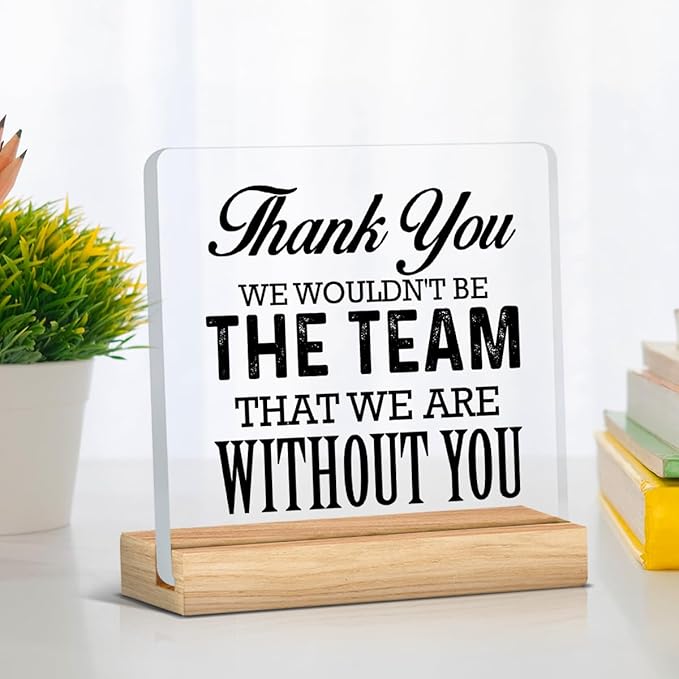 Thank You Gift for Team, Coworkers Gifts for Men Women, Appreciation Gift for Coworkers, We Wouldn't Be the Team That We Are Without You Acrylic Desk Sign Office Decor