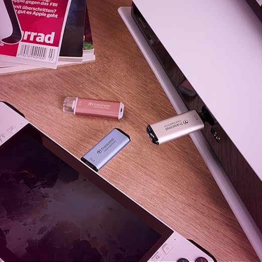 Transcend 1TB External SSD, USB 3.2 Gen2, Up to 1,050MB/s, Portable SSD with Type C, for Steam Deck, ROG Ally, MSI Claw, Windows & Mac, iPhone, iPad, Android, PS5, Xbox, Smart TV, Sky Blue