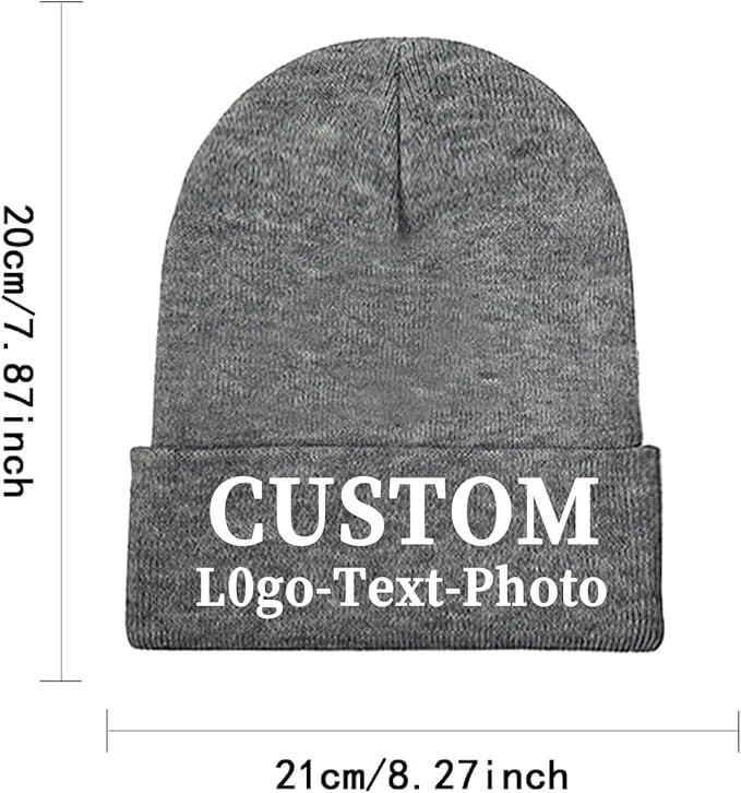 Custom Beanie for Men Women Bulk Custom Winter Hat Beanies with Logo Text Image Personalized Knit Hats Gifts for Business