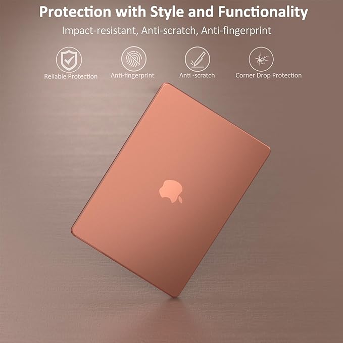 KEROM Brown Clear Case for MacBook Air 13 inch 2025-2022 M4 M3 M2 A3240 A3113 A2681, MacBook Air M3 13 inch Case, Matte Plastic Hard Shell & Keyboard Cover for Mac Air 13.6 inch, Frosted Brown