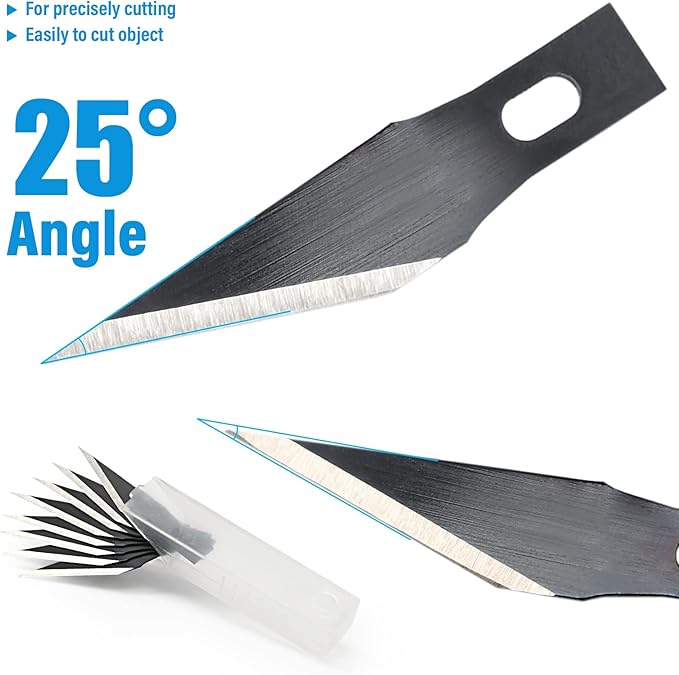 EHDIS Precision Craft Knife Blades 11# Knife Blades Refill Hobby Art Blades Cutting Tool with Storage Case for Craft, Hobby, Scrapbooking, Stencil (100)