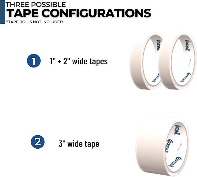 ICO by Excell Twin Premium Wide Metal Multi-Roll Desktop Tape Dispenser, ET-12271, 2 inch Wide, 3 inch Core