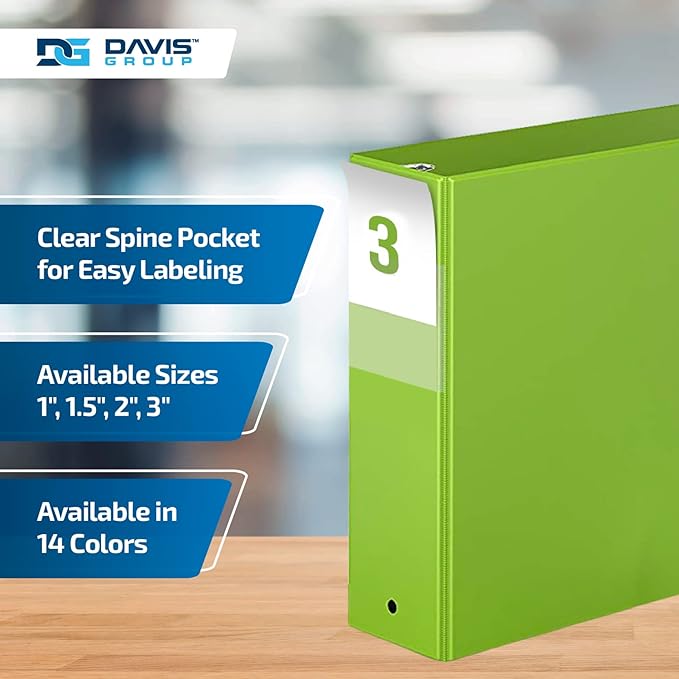 Premium Economy 6-Pack 3-Ring Binders for School or Office, Round-Ring Binders, 3 Inch, Lime Green