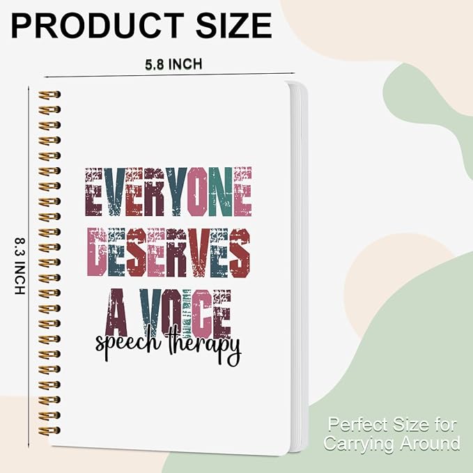 2 Pcs Speech Therapy Notebook, SLP Gifts Spiral Notebook College Ruled, Journaling Notebooks for Work, Speech Therapist Gift Note Books Home College Office Supplies Thank You Gifts for Therapists