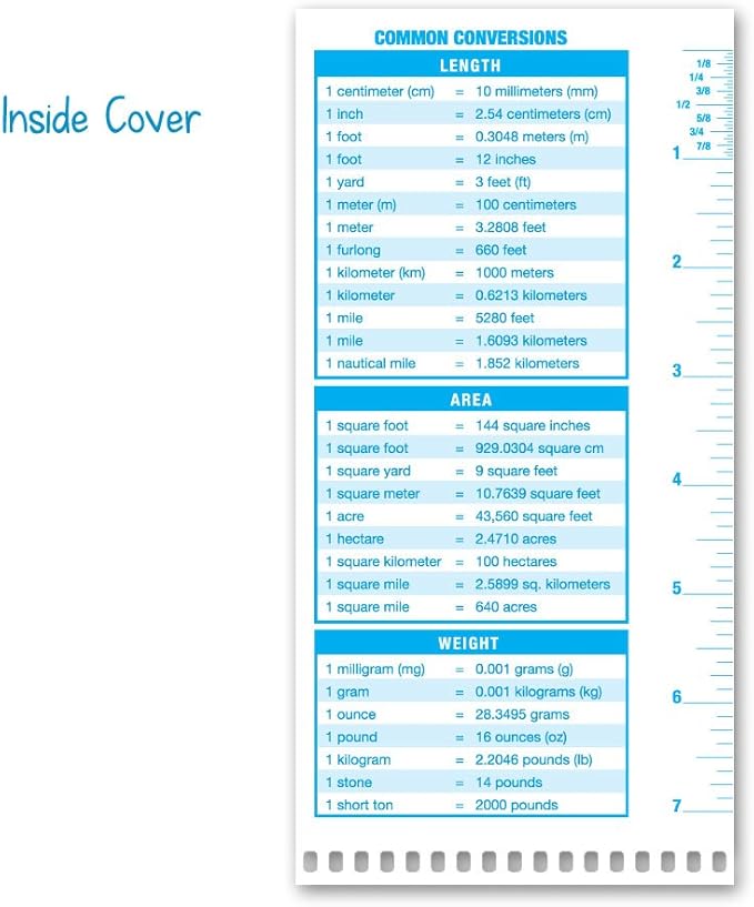 Portage Graph Paper Notebook – Top Bound Spiral Grid Notepad, Small Graph Notebook Writing Pad, Reversible with Notes Template, Thick Cover For Stability – 4 x 8 In, 70 Sheets, 12 Pack