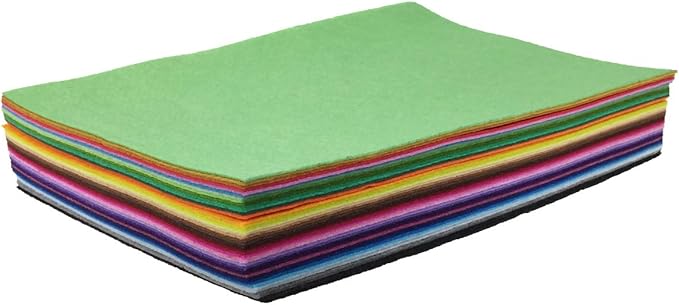 flic-flac 42pcs 8 x 12 inches (20cm*30cm) 42 Colors for Choice A4 Felt Fabric Sheet Assorted Color Felt Pack DIY Craft Patchwork