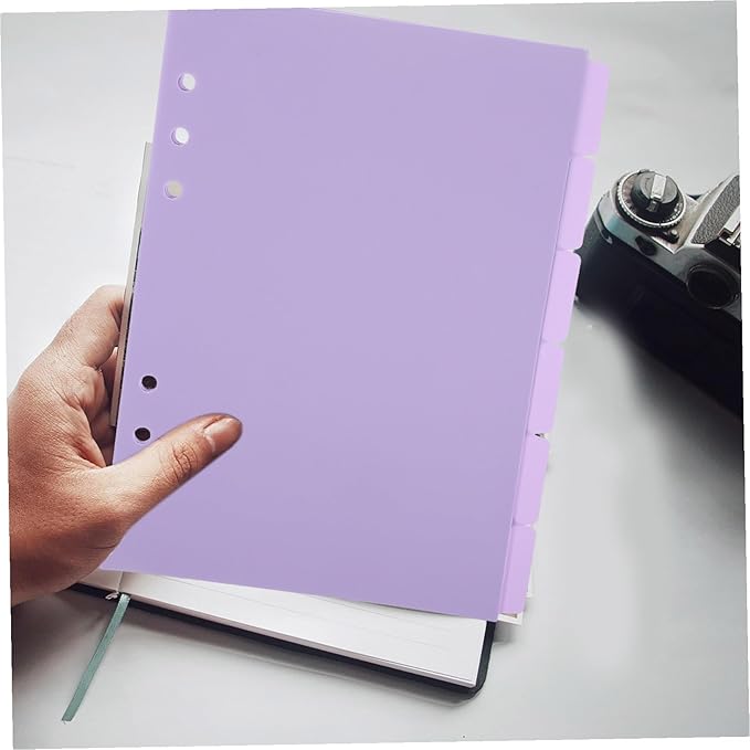 Didiseaon 6Pcs Binder Dividers with Tabs and Punch Insertable Sheet Protectors for Organizers Office and School Document Separators for Quick Classification