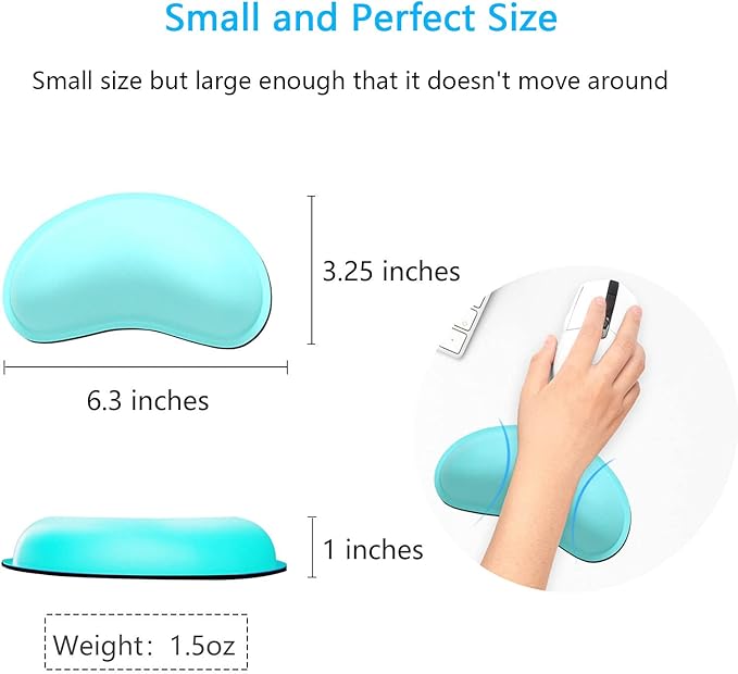 Dapesuom Mouse Wrist Rest, Ergonomic Memory Foam Mouse Wrist for Computer Desk Mats Support, PU Leather Hand Rest Pad Cushion for Gaming, Laptop, Men, Women, Pain Relief & Easy Typing, Green