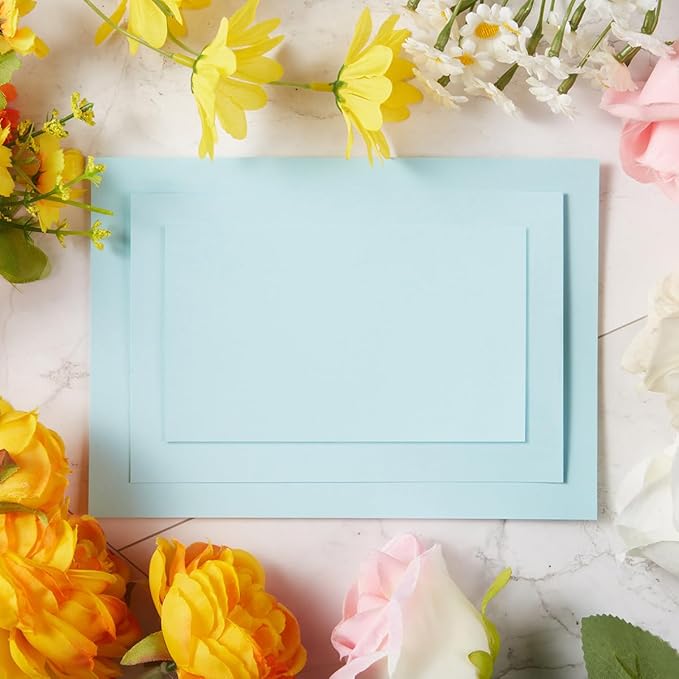 50 Sheets Blank Cardstock Paper 250 GSM Thick Heavy Cards Stock for DIY Art Projects, Card Making, Postcards, Greeting Cards, Birthday Party, Wedding Invitation (Light Blue, 4x6 inches)