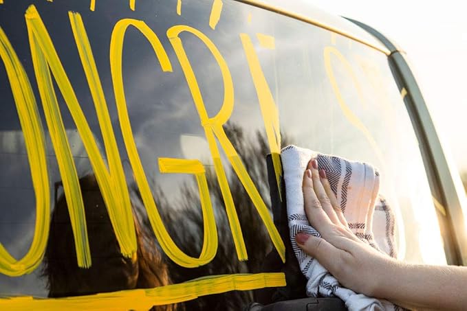 Glass Pen Window Marker: Liquid Chalk Pens for Glass, Whiteboard Markers with Washable Paint - Graduation, Car Windows, Mirror Pen, Storefront, Wedding, Parade, Party & Holiday (Green, Fine Tip)