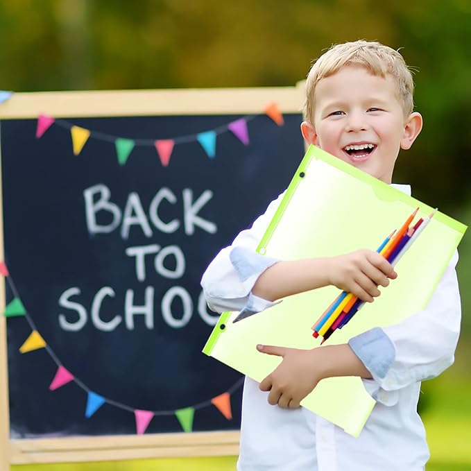 WOT I Heavy Duty Plastic Folders with Clear Front Pockets - 18 Pack, Extra Thick Folders with Pockets and Holes for Binders, Pocket Folders with Card Slot for Letter Size Paper Assorted Colors