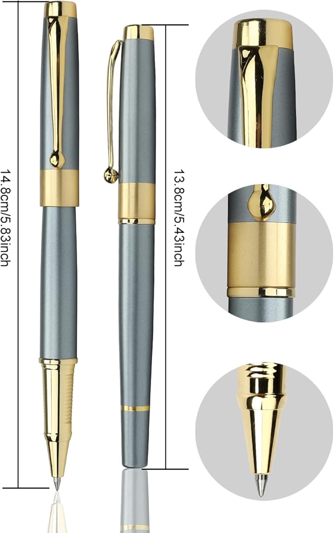 YIVONKA Ballpoint Pen Black Refill,Luxury Ballpoint Line width 0.5mm,Best Ball Pen Gift Set for Men & Women Professional Executive,Office,Nice BallPens Classy Gift Box (2 Blue)