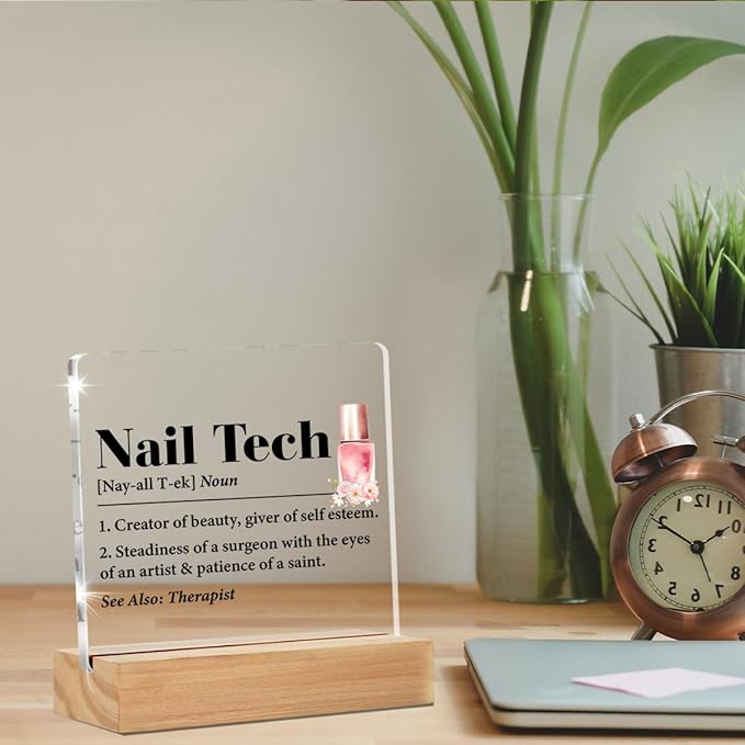 Nail Tech Gifts: Thank You Gifts for Nail Artist & Technician, Decorative Salon Sign - Acrylic