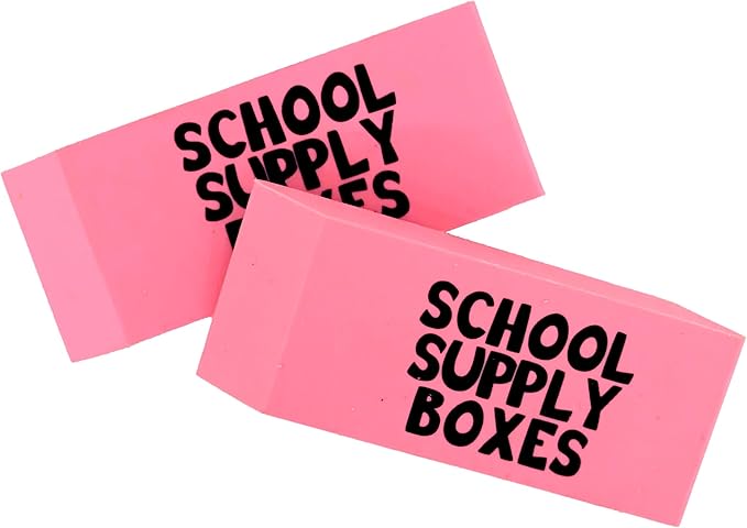 School Supply Boxes | Pink Wedge Erasers | 120 Pack | Smudge-Free and Durable