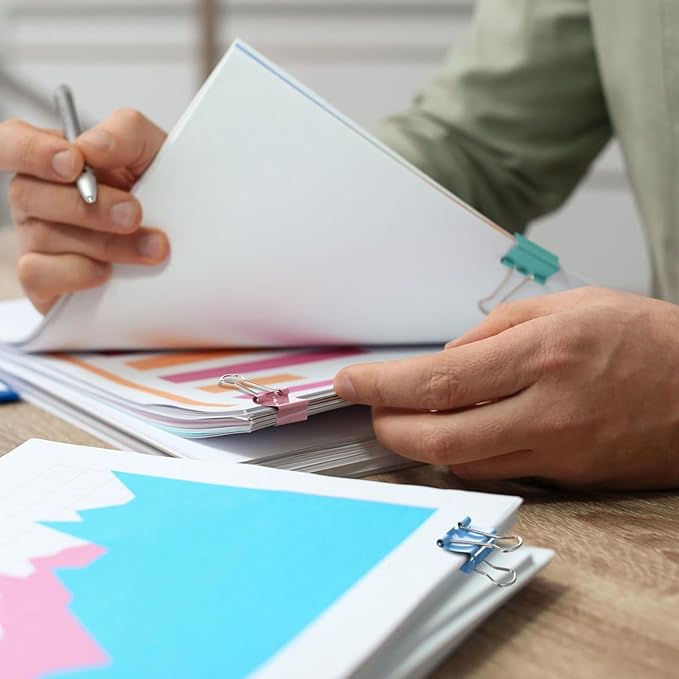 Jetec 500 Pieces 0. 6 Inch Colorful Binder Clips Bulk Small Paper Clamps Metal Paper Clips for Teachers Students Classroom Business Office and School Office Supplies