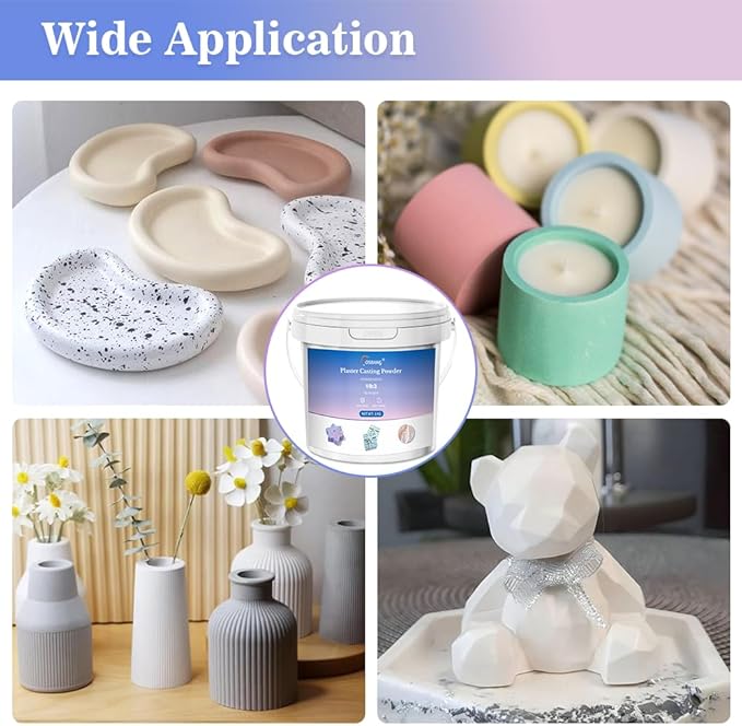 Plaster Casting Powder 1000G/35 OZ, Water Activated Fast Curing Plaster Casting Powder, 20-30 Minutes Demold, Easy Mixing & Beginners Friendly Casting Powder for Resin Molds, Crafts & DIY Art