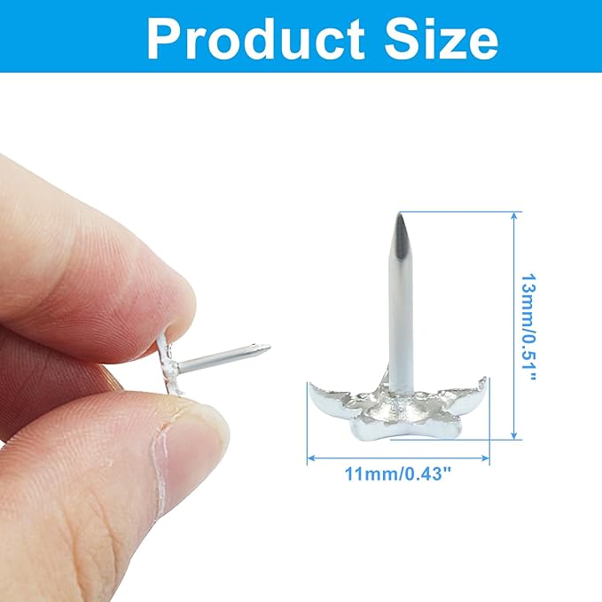 Piutouyar 150 Pcs Star Push Pins, White Upholstery Tacks Star Shaped Decorative Thumb Tacks Metal Upholstery Pins for Upholstered Furniture Cork Board DIY Projects or Home Decor 11 x 13mm