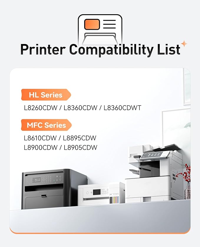 TN431 Toner Cartridge 4-Pack Compatible Replacement for Brother TN-431 TN433 TN436 MFC-L8900CDW MFC-L8690CDW HL-L8360CDW HL-L8260CDW MFC-L8610CDW MFC-L8905CDW MFC-L9570CDW HL-L8360CDWT Printer Set Ink