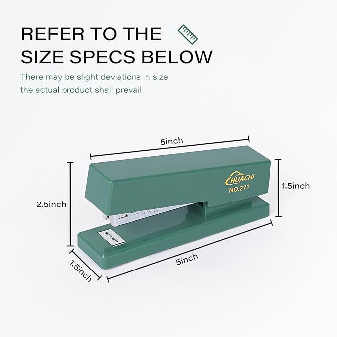 Desktop Stapler 2-Pack, Durable Office Stapler, 25 Sheet Capacity, Includes 1000 Staples for Home and Office Use (2, White)