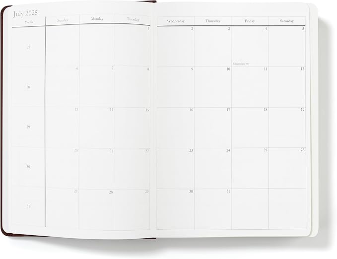 Wykeham's Executive 2025-26 Daily Journal Planner – Mid-Year Academic Diary (Conker, 8.5"×5.5")