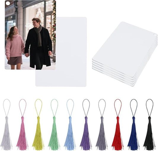 Sublimation Bookmarks Blank Aluminum 50 PCS 2.5x3.5 Inch Metal 1MM Thick Larger Bookmark for Double-Side Heat Transfer