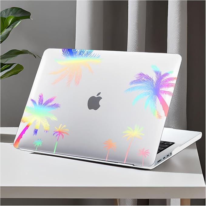 DTangLsm for M4 MacBook Air 13 inch Case 2025 2024-2022 M3 M2 A3240 A3113 A2681, Clear Plastic Hard Case for MacBook Air 13.6 inch Laser Print Laptop Shell&Keyboard Cover for Mac Air M4, Coconut Tree