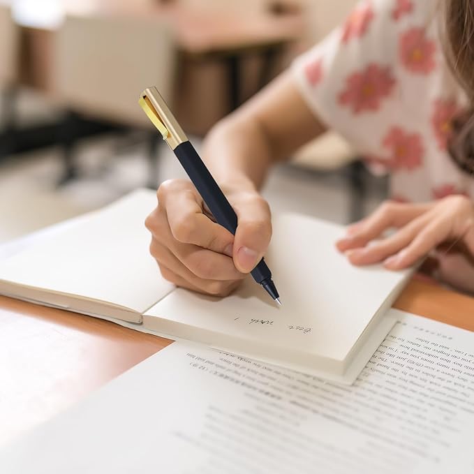 36 Pack Gel Pens Black 0.5mm Medium Point Black Gel Ink Pens with Cap Quick Drying Ballpoint Pen Smooth Writing Fine Point Pen for Journaling School Office Supplies