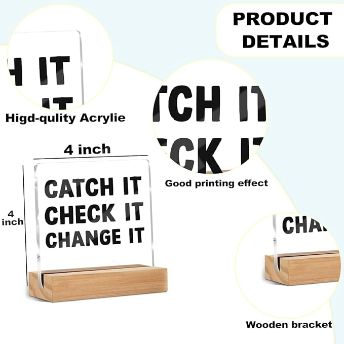 Motivational Mental Health Desk Decor Acrylic Sign, Office Decorations for Work, Inspirational Gifts for Women Men Coworkers Friends, Desk Gadgets for Office Cubicle Shelf Decor Aesthetic