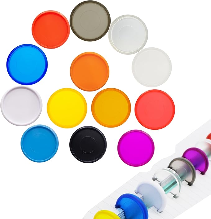 100pcs Discbound Notebook Discs 1.5inch(38mm) Planner Disc Accessories fits for Tul,Levenger,Arc,Happy Planner,Talia(Solid & Clear Mixed,1.5inch/38mm)
