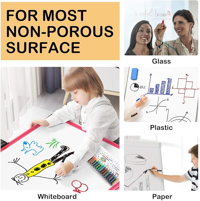 Shuttle Art Magnetic Whiteboard Markers, 20 Pieces Fine Tip and Eraser, Dry Erase Whiteboard Markers, for Writing on Whiteboards, Weekly Planner, Glass for School Office Home